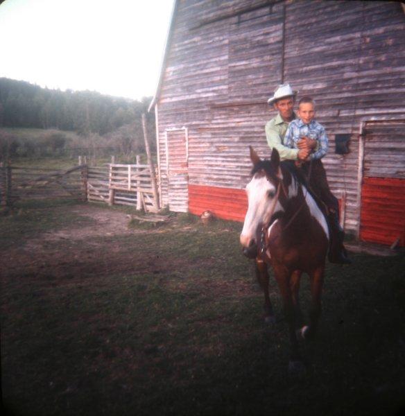 dadrickoutforahorseride.jpg - Dad & Rick on horseback.