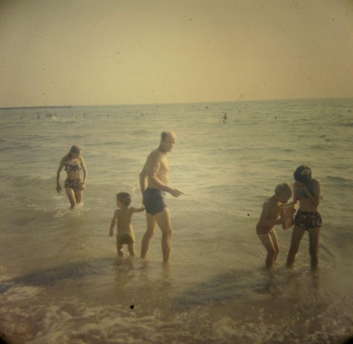 outforaswininlakehuron.jpg - Hanging at the beach in Goderich, Ontario.