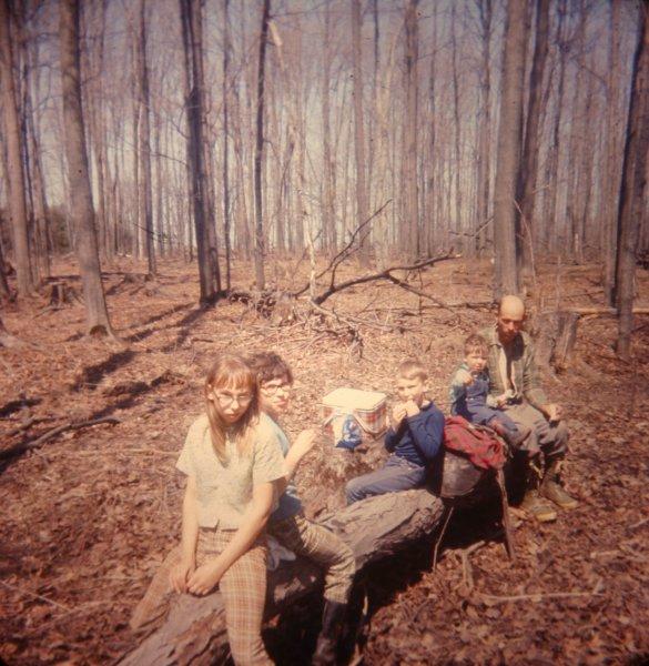 outforlunch.jpg - Hanging without in the bush behind the house in Cranbrook, Ontario.