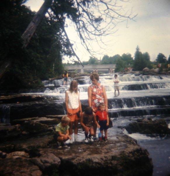 thewaterfalls.jpg - Finally a picture with Mom.  A series of falls in Northern Ontario.