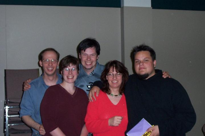 trevorsbaptism.jpg - Trevor's baptism.  (Rob, Barb, Richard, Barb & Trevor)