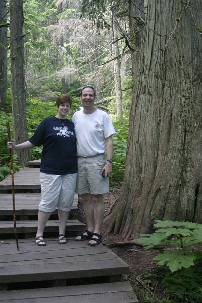 IMG_0098.JPG - Rob & Barb on the cedar tour's boardwalk in Mt Revelstoke National Park.