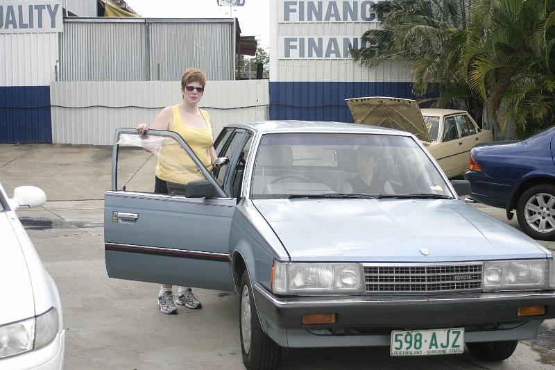 IMG_2535.JPG - Barb's new car, a 86 Toyota Corona station wagon.  His name HMS Destroyer (don't ask).