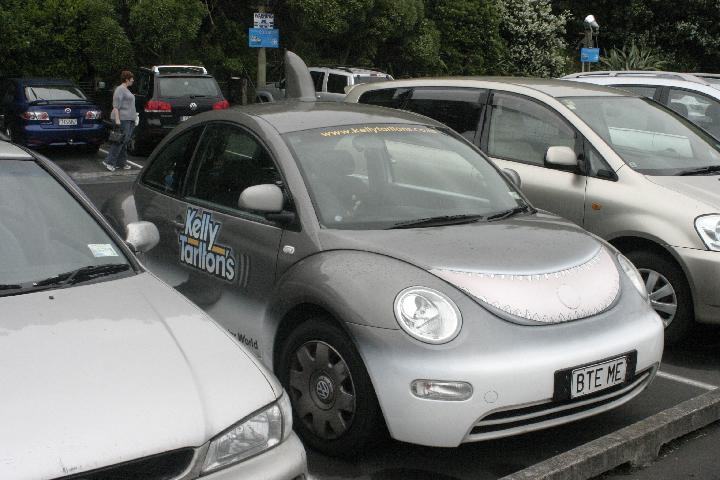 IMG_1620.JPG - We went to the aquarium in Auckand called "Kelly Tarlton's" which had penquins and sea life.  Love the shark car!!!